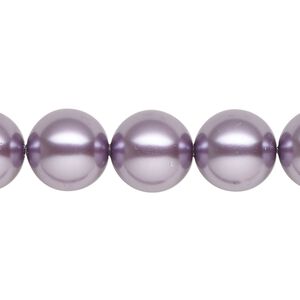 Pearl 10pk light amethyst pearl, Crystal Passions® 12mm round 5810