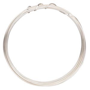 Wire, ParaWire™, silver-plated copper, half-round, 18 gauge. Sold per 4-yard section.