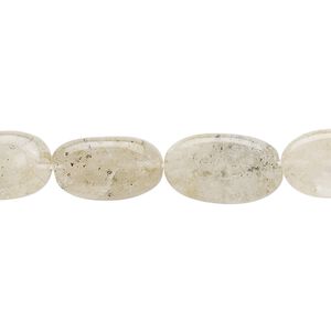 Spotted quartz 1pkg1, hand-cut flat oval bead natural 13 inch 12x8mm-20x11mm