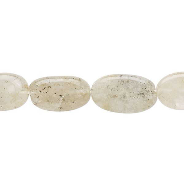 Spotted quartz 1pkg1, hand-cut flat oval bead natural 13 inch 12x8mm-20x11mm image number 0