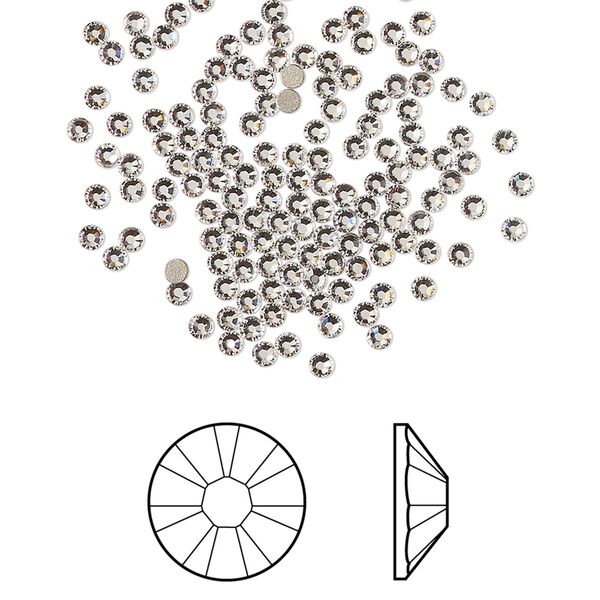 Flat back 1440pk crystal clear foil back, Swarovski® 1.7-1.9mm rose round SS5 2058 image number 0