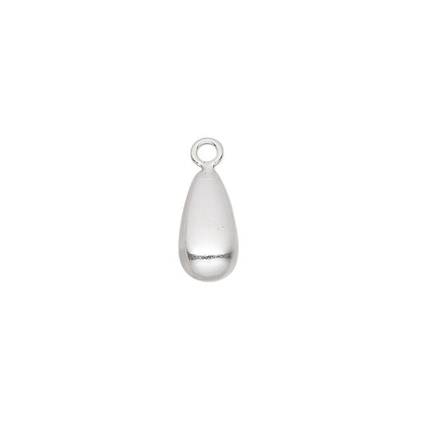 Drop, sterling silver, 11x6mm teardrop. Sold individually. image number 0