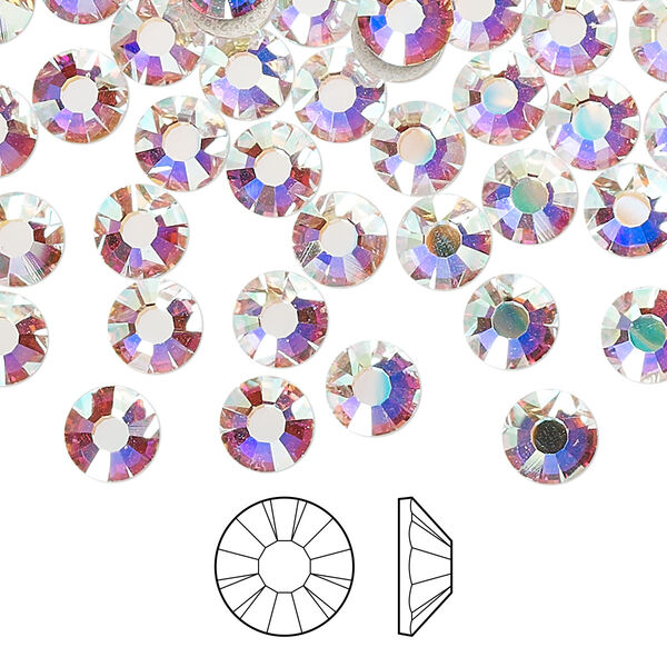 Flat back 288pk crystal AB foil back, Preciosa MAXIMA Czech crystal hotfix rhinestone 6.32-6.5mm chaton rose round SS30 image number 0