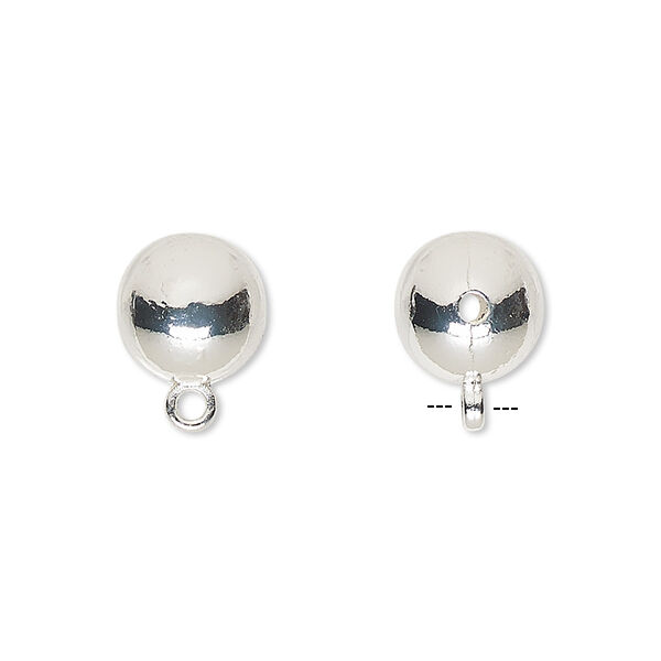 Bead, silver-finished "pewter" (zinc-based alloy), 10mm round with closed loop. Sold per pkg of 10. image number 0