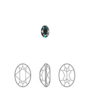 Fancy stone 360pk emerald foil back, Swarovski® 6x4mm oval 4120