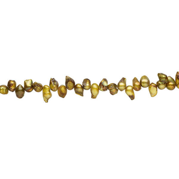 Freshwater pearl 1pkg1, baroque, 15 inch golden yellow 9x8mm-26x10mm cultured image number 1