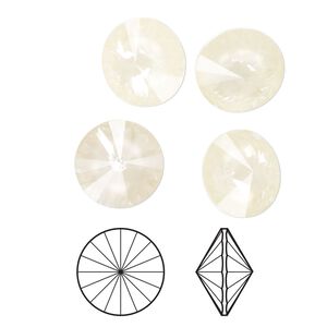 Chaton 4pk crystal linen ignite, Crystal Passions® 12mm rivoli 1122