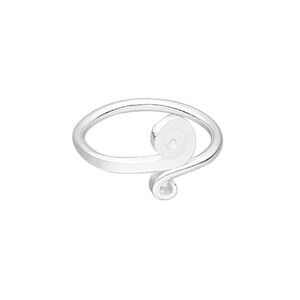 Ring, silver-plated copper, 13mm wide with double swirl design, adjustable. Sold individually.