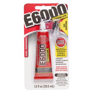 Adhesive E6000® PREMIUM™ 1pk1 tube, 1 fluid ounce, clear