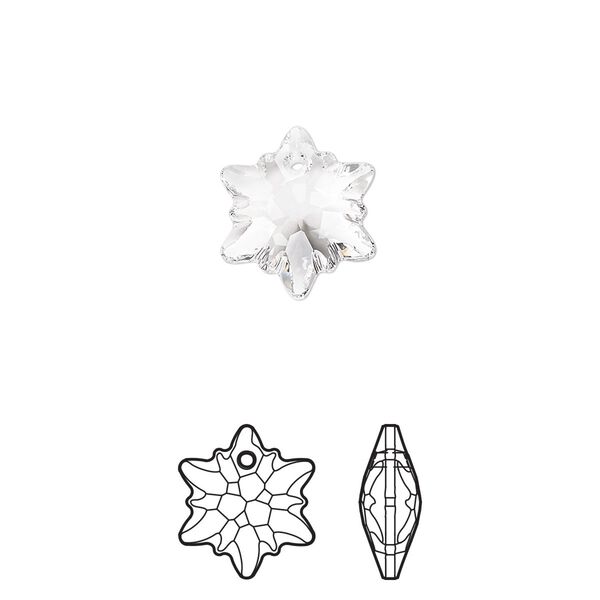 Drop 72pk crystal, Swarovski® 14mm pendant edelweiss 6748 image number 0