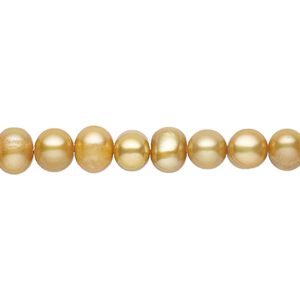 Pearl, cultured freshwater (dyed), burnt umber, 5-6mm semi-round with 0.4-0.6mm hole, D grade, Mohs hardness 2-1/2 to 4. Sold per 15-inch strand.