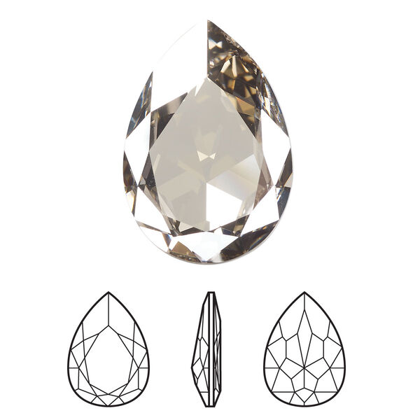 Fancy stone 24pk crystal silver shade foil back, Swarovski® 30x20mm pear 4327 image number 0
