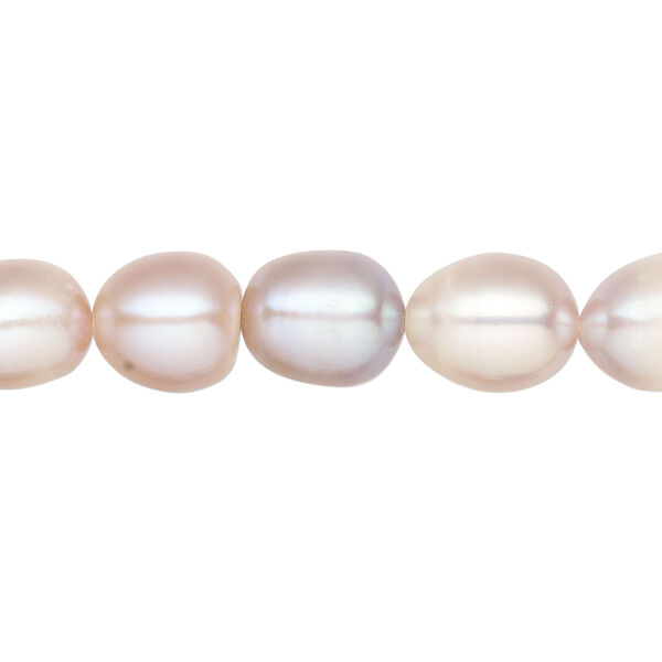 Freshwater pearl 1pkg1, rice, 14 inch mauve / peach / silver peacock 8-10mm cultured image number 0
