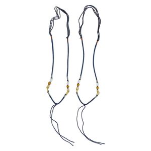 Imitation silk / jadeite 1pkg2, macramé necklace cord adjustable 20 inch / 5.5 inch dangle 2-3.5mm