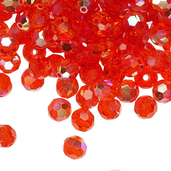 Bead 144pk hyacinth AB, Preciosa Czech crystal 6mm round image number 0