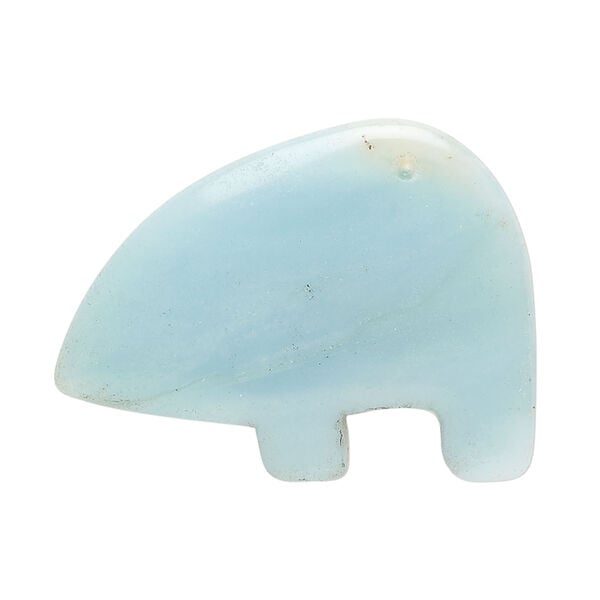 Amazonite 1pkg1, top-drilled and half-drilled Zuni-style bear focal natural, 34x22mm-38x28mm image number 2