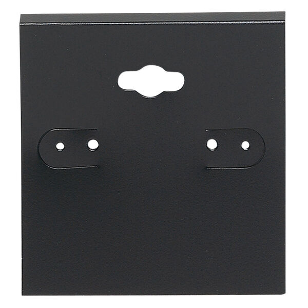 Earring card, PVC plastic, opaque black, 2x2 inch square. Sold per pkg of 100. image number 0