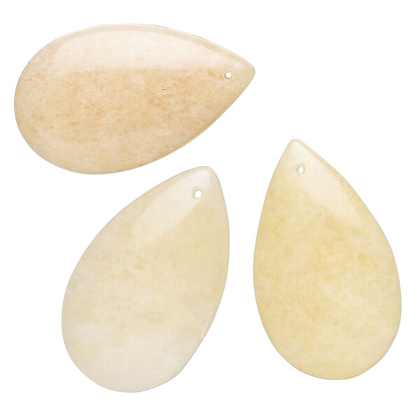 Golden "jade" 1pkg3, teardrop focal natural B grade, 25x16mm-30x19mm image number 0