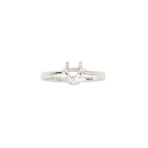 Ring, Sure-Set™, sterling silver, 6mm 6-prong triangle basket setting, size 7. Sold individually.