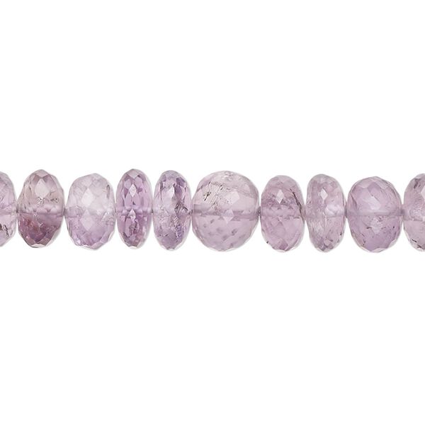 Amethyst 1pkg1, hand-cut micro-faceted rondelle bead natural 9 inch 7x4mm-8x6mm image number 0