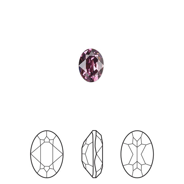 Fancy stone 4pk iris foil back, Crystal Passions® 8x6mm oval 4120 image number 0