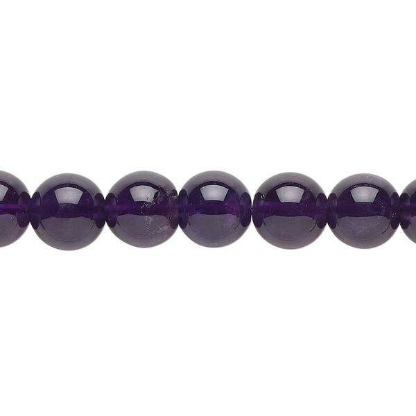 Bead, amethyst (natural), 8mm round, B grade, Mohs hardness 7. Sold per 15-1/2" to 16" strand. image number 0