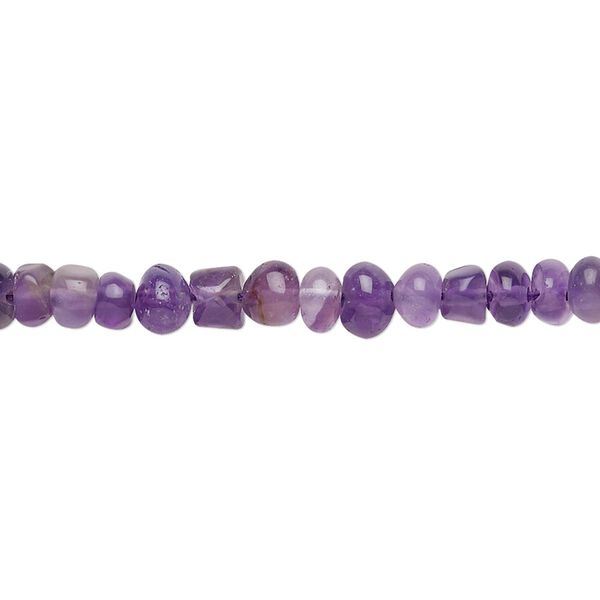 Bead, amethyst (natural), medium to dark, 4x2mm-6x4mm hand-cut mixed shapes, C grade, Mohs hardness 7. Sold per 13-inch strand. image number 0