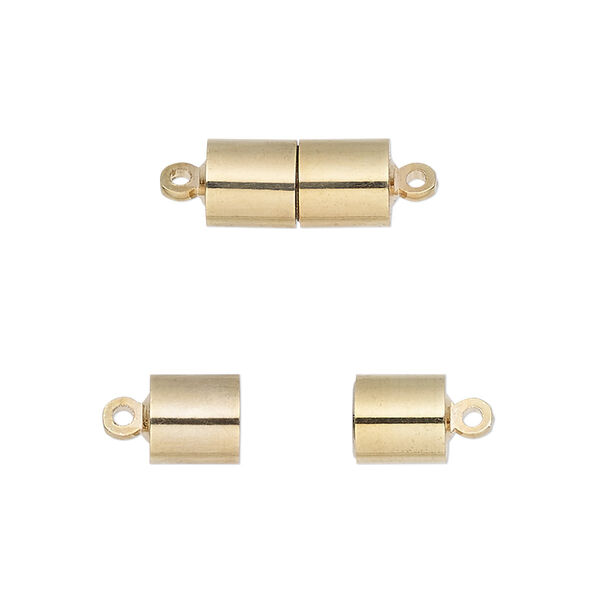 Clasp, magnetic, gold-finished brass, 13x6.5mm barrel. Sold individually. image number 0