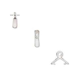 Bail, JBB Findings, ice-pick, sterling silver, 6x3mm Y-shape, 4mm grip length. Sold per pkg of 2.
