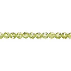 Peridot 1pkg1, faceted round bead natural 15.5-16 inch 4mm