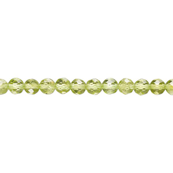 Peridot 1pkg1, faceted round bead natural 15.5-16 inch 4mm image number 0