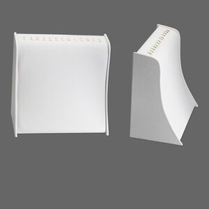 Display, bracelet, leatherette, white, 8 x 4-1/2 x 7-1/2 inches. Sold individually.