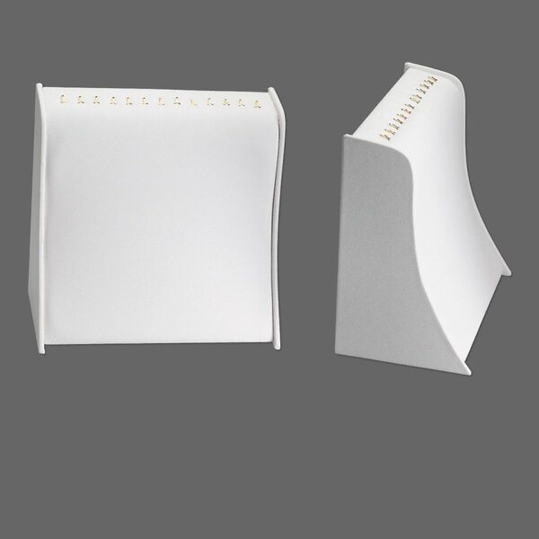 Display, bracelet, leatherette, white, 8 x 4-1/2 x 7-1/2 inches. Sold individually. image number 0