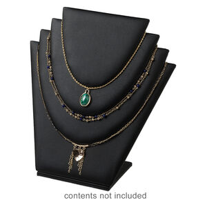Display, leatherette, black, 3-tier, 9 x 8-1/2 x 4-1/2 inches. Sold individually.