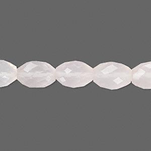 Rose quartz 1pkg10, hand-cut faceted oval bead natural 11x8mm