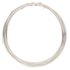 Wire, ParaWire™, silver-plated copper, half-round, 21 gauge. Sold per 4-yard section.