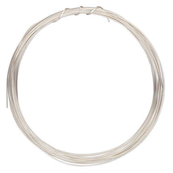 Wire, ParaWire™, silver-plated copper, half-round, 21 gauge. Sold per 4-yard section. image number 0