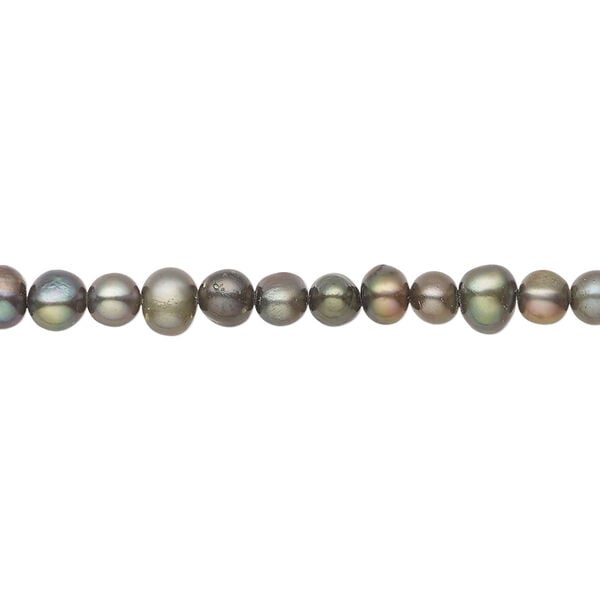 Freshwater pearl 1pkg1, semi-round, 15.5-16 inch green 4-5mm cultured image number 0