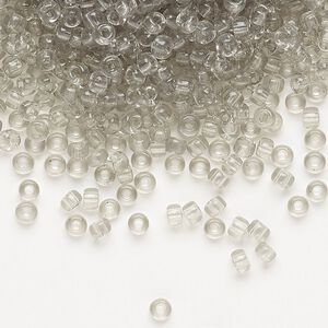 Seed bead, Miyuki, glass, pkg/250g, #8 rocaille, transparent taupe (RR-2412).
