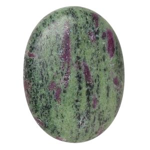 Ruby in zoisite 1pkg1, calibrated oval cab natural 40x30mm