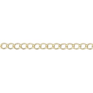 Chain 1pkg1 14Kt gold-filled curb, 3mm flat, 5 foot unfinished