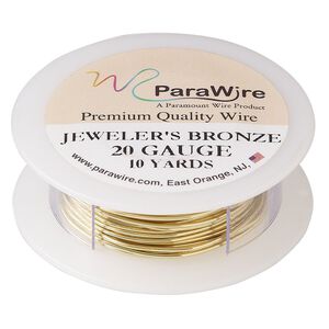 Wire, ParaWire™, brass, jeweler's bronze, round, 20 gauge. Sold per 10-yard spool.