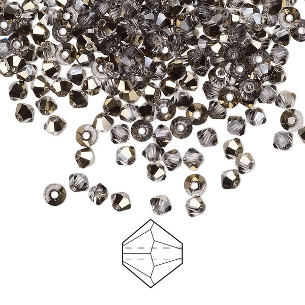 Bead 144pk crystal starlight gold, Preciosa Czech crystal 3mm bicone image number 0