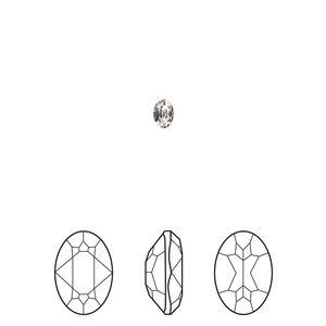 Fancy stone 6pk crystal foil back, Crystal Passions® 4x2.7mm oval 4120