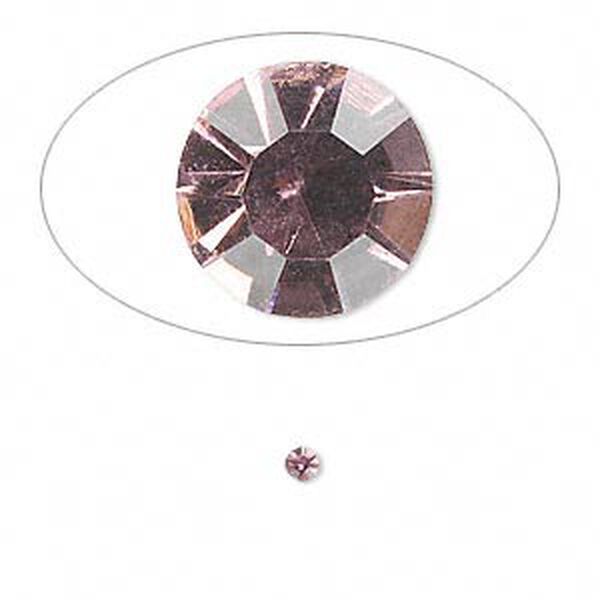 Chaton, glass rhinestone, light amethyst purple, foil back, 2.4-2.5mm faceted round, PP18. Sold per pkg of 72. image number 0