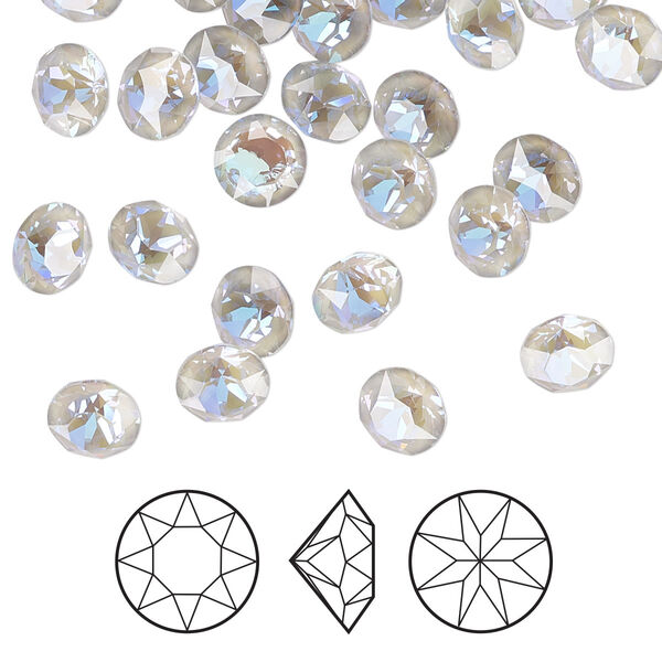 Chaton 12pk crystal serene gray DeLite, Crystal Passions® 6.14-6.32mm round SS29 1088 image number 0