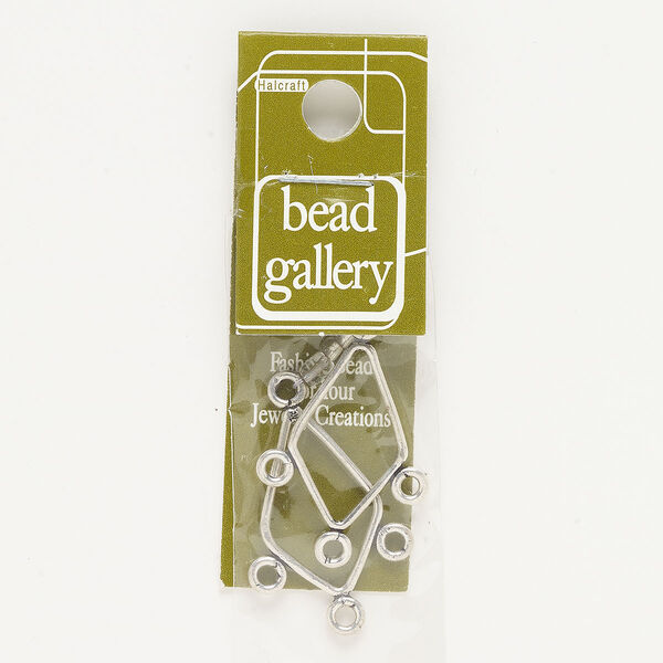 Drop, antique silver-finished "pewter" (zinc-based alloy), 25x16mm kite with 1-3 loops. Sold per pkg of 2. image number 0