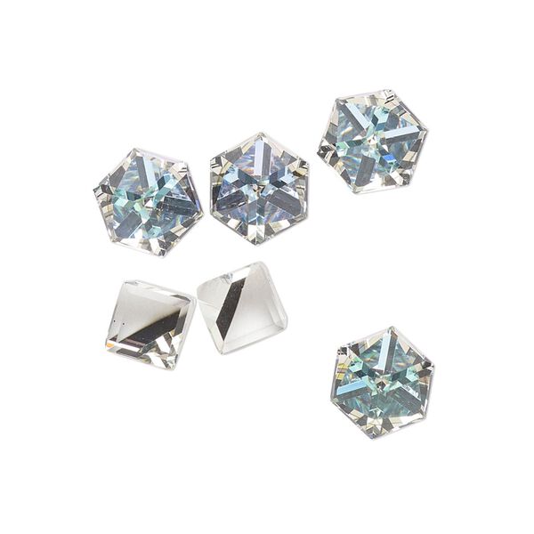 Flat back 6pk crystal vitrail light, Preciosa Czech crystal rhinestone 6mm cube image number 0