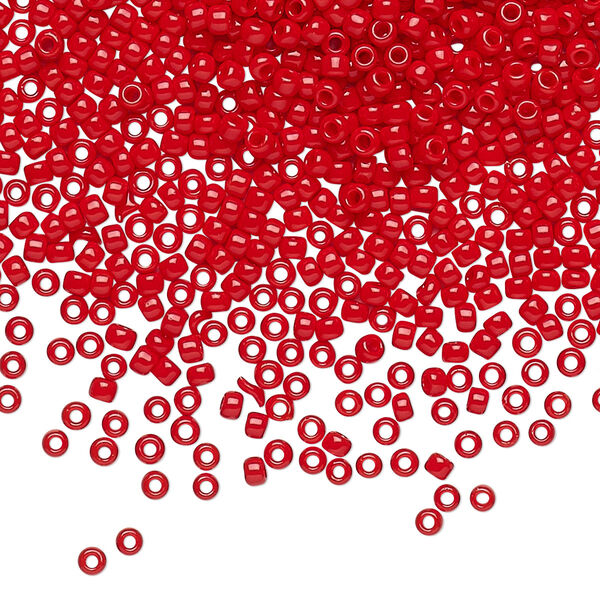 Seed bead, TOHO BEADS®, glass, pkg/50g, #11 round, opaque cherry red (TR-11-45A). image number 0