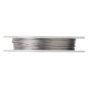 Beading wire, Tigertail™, nylon-coated stainless steel, clear, 7 strand, 0.015-inch diameter. Sold per 100-foot spool.